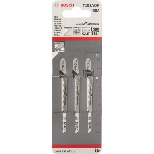 Пилки для лобзика T101 AOF, BIM BOSCH 2608636432