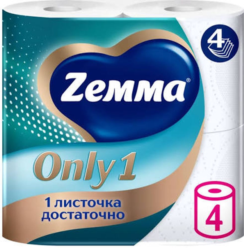 Туалетная бумага ZEMMA (zewa) Белая 4шт