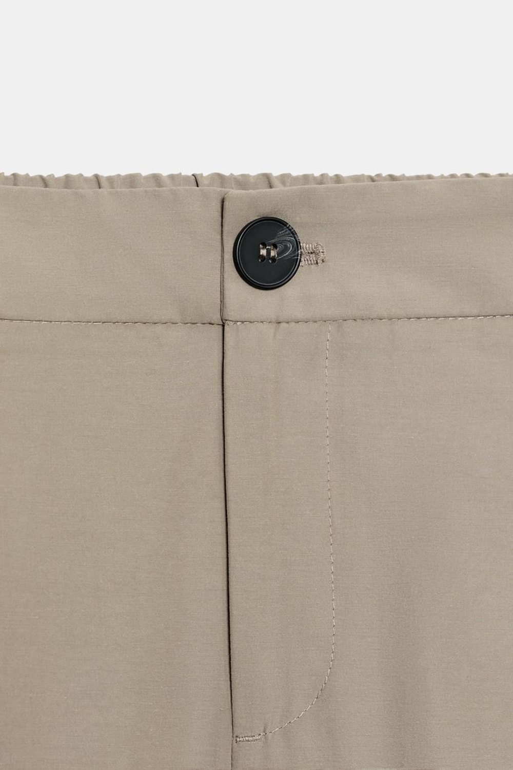 ZARA БРЮКИ БАРРЕЛЬ ИЗ ПОПЛИНА, КАМЕННО-СЕРЫЙ