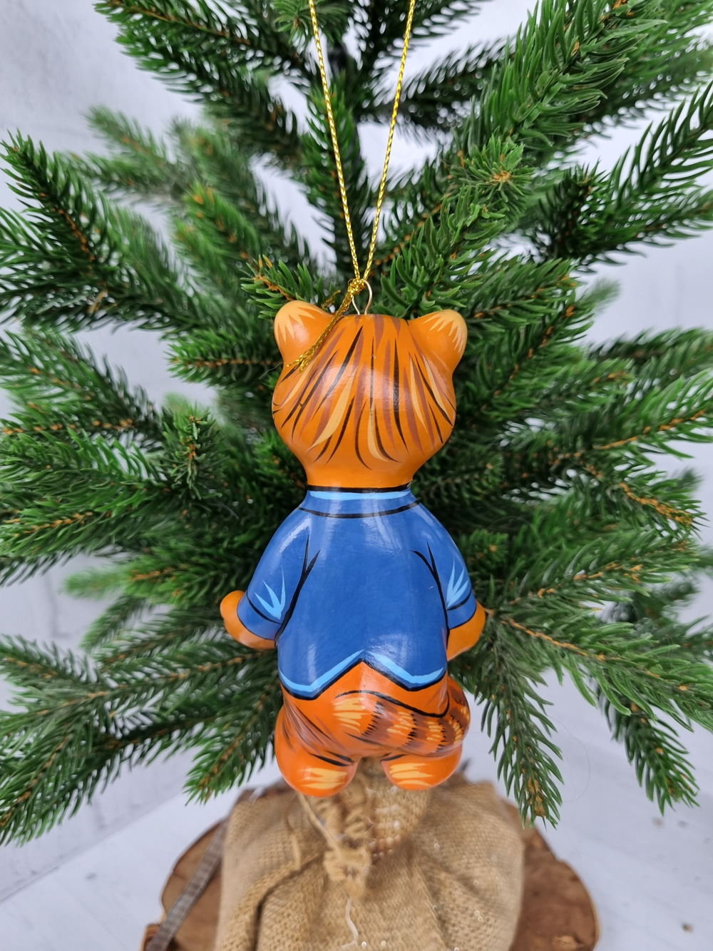 Кот джентельмен ёлочная игрушка из фарфора
