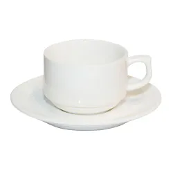 Чайная пара 180 мл белая d 8,2 см h5,5 см фарфор Stackable P.L. Proff Cuisine [4]