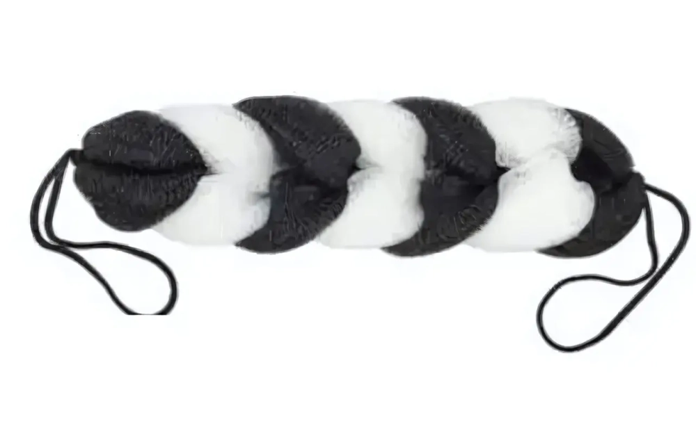 Мочалка косичка «Tressy», цвет черный, 26*6.5см / 70 гр