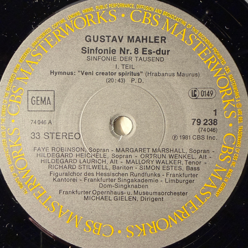 Малер - Симфония №8 2LP (Германия 1978г.)