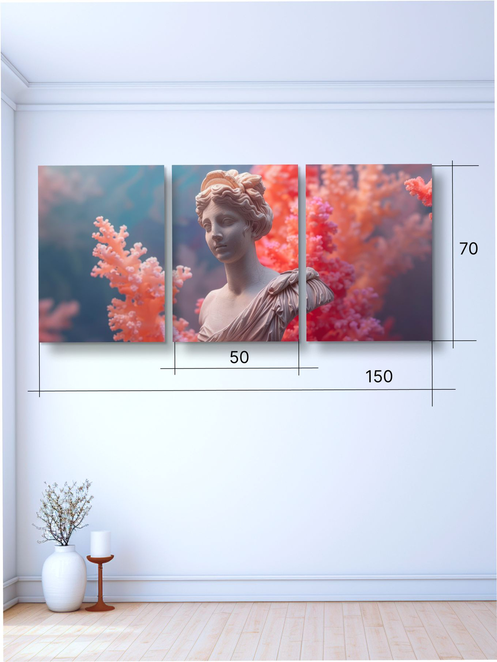 Картина Золотое будущее модульная 50x70см 3шт.