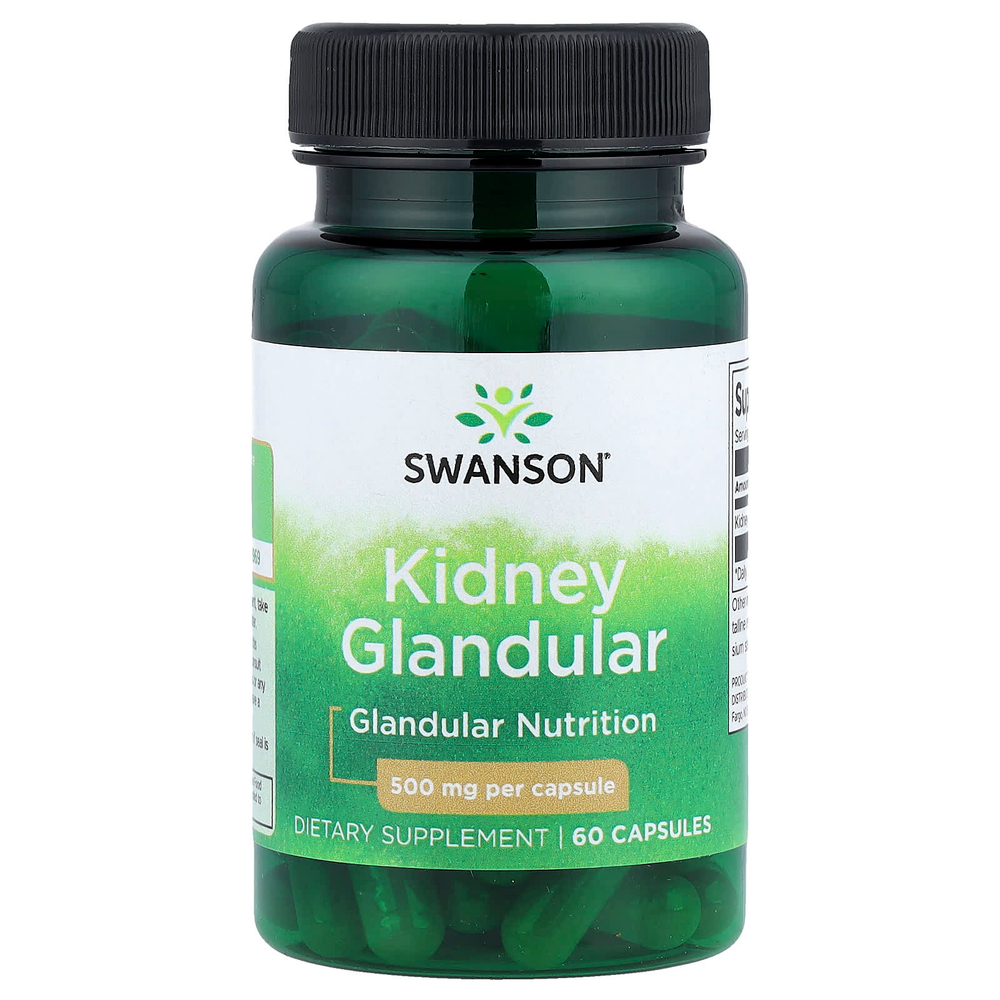 Swanson Vitamins, Почечные железы, 500 мг, 60 капсул