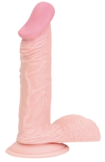 Телесный фаллоимитатор на присоске NATURAL SEDUCER 6 FLESH DONG - 15,2 см. (Цвет: телесный)