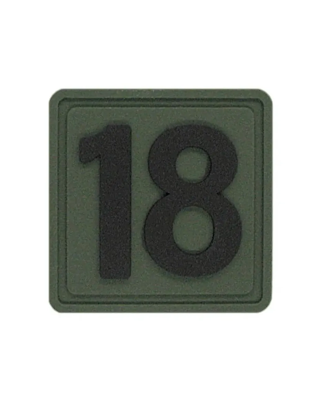 Шеврон на липучке "18" Внимание! Размер 2.5х2.5 см