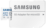 Карта памяти Samsung EVO Plus microSDXC 512 ГБ Class 10, V30, A2, UHS-I U3, R 130 МБ/с, адаптер на SD