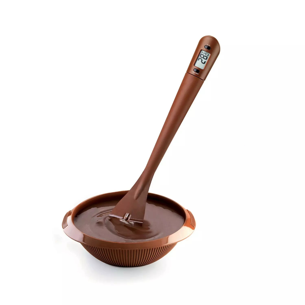 Thermo Choc, силиконовая лопатка с термометром-щупом, Silikomart, Италия