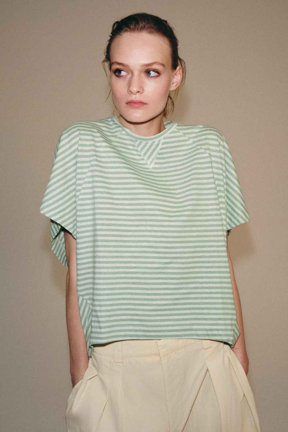 ФУТБОЛКА ОВЕРСАЙЗ В ПОЛОСКУ — ZARA
