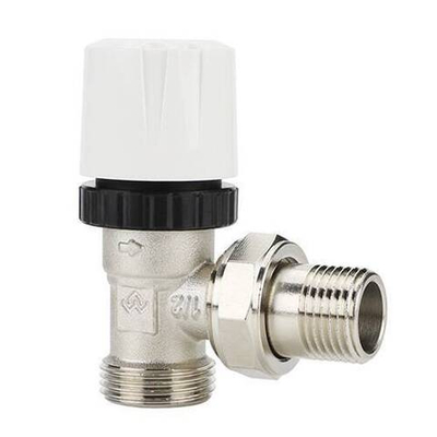 Клапан термостатический угловой Varmega VM104 - 3/4" x 1/2" (НР/НР-американка, PN10, Tmax 110°C)