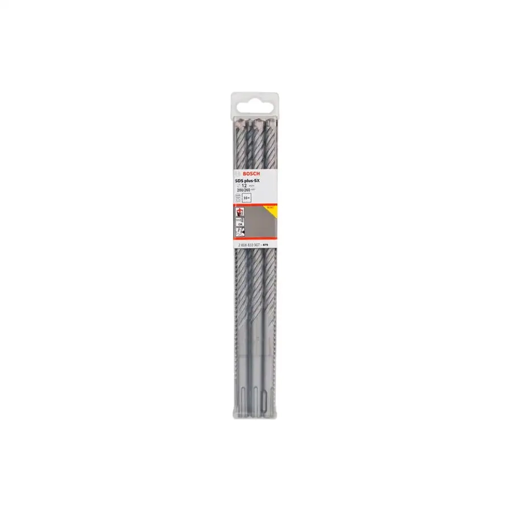 Бур по бетону SDS plus-5X 12x200x260 мм, 10 шт. BOSCH 2608833907