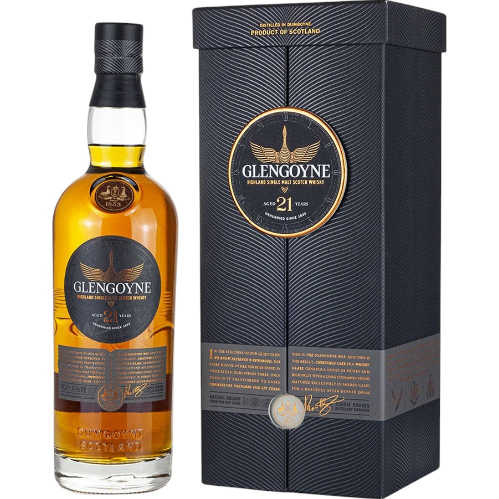 Виски Glengoyne Highland Single Malt Scotch Whisky 21 Y.O. 0,7 л. В подарочной коробке