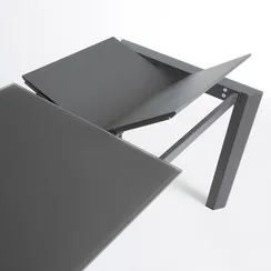 Раздвижной стол Axis 160-220x90 см, черное стекло, черный каркас