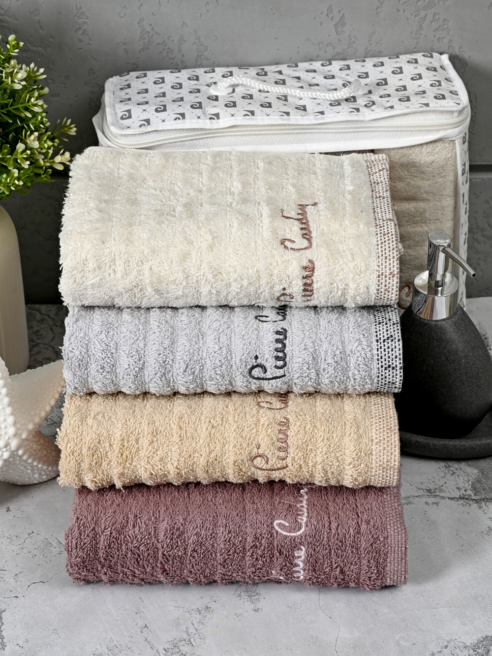 HAV00178 Набор полотенец для лица PIERRE CARDIN HOME из 4пр WAVE 50х90