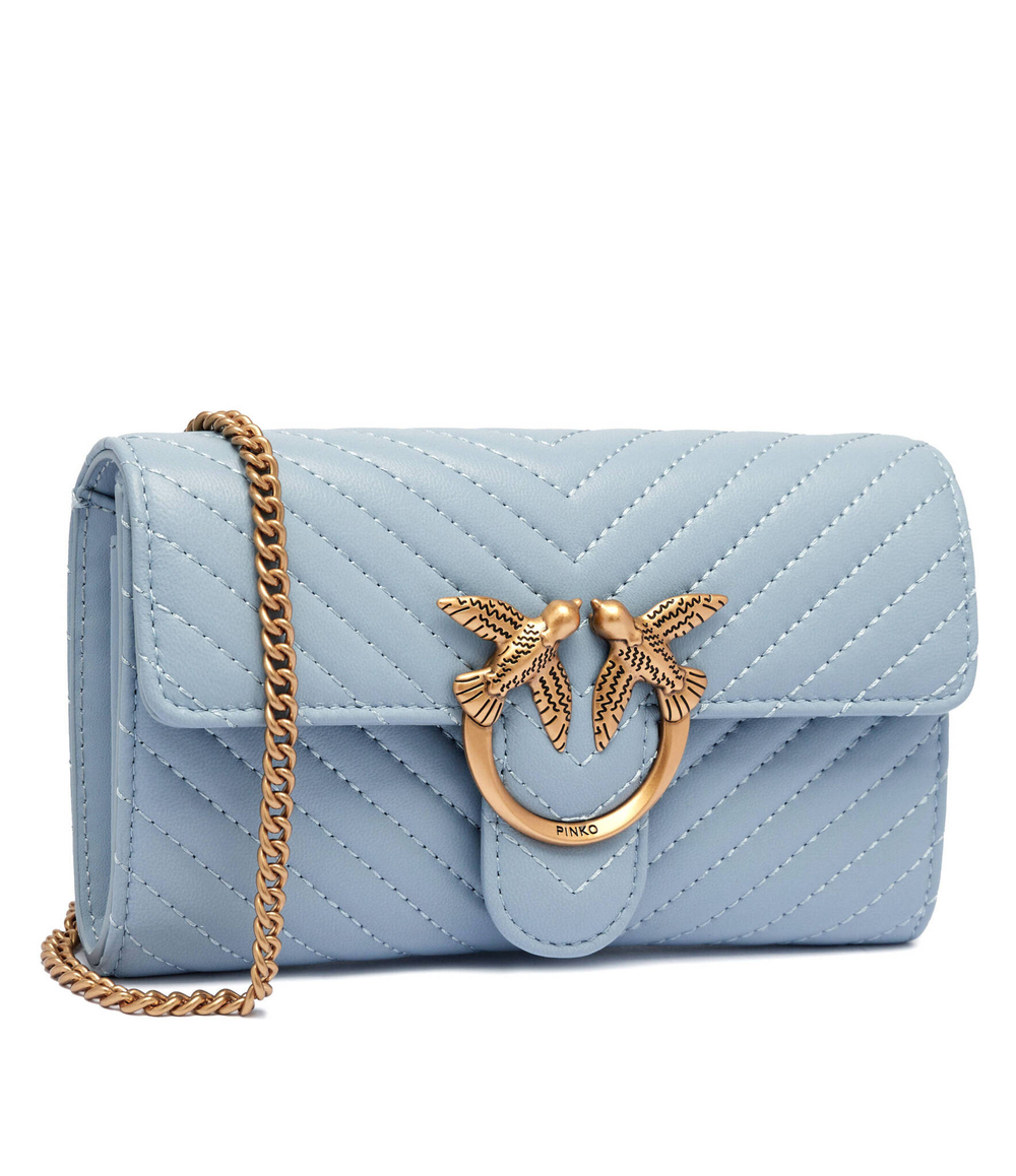Кожаный кошелек LOVE ONE WALLET C Pinko - голубой(100062 A0GK)