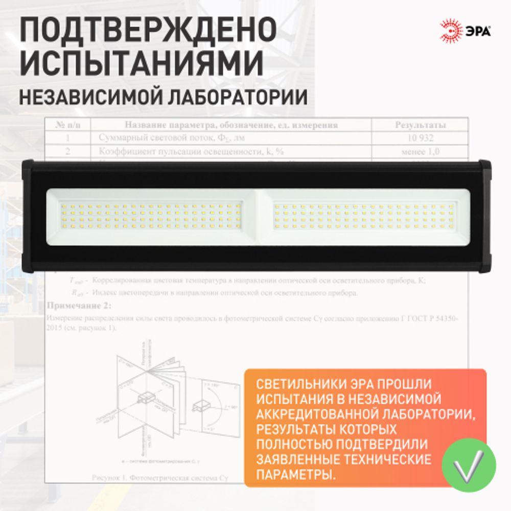 Светильник светодиодный ЭРА SPP-403-0-50K-150 150Вт 5000K IP65 | Светильники для высоких пролетов (хайбеи)