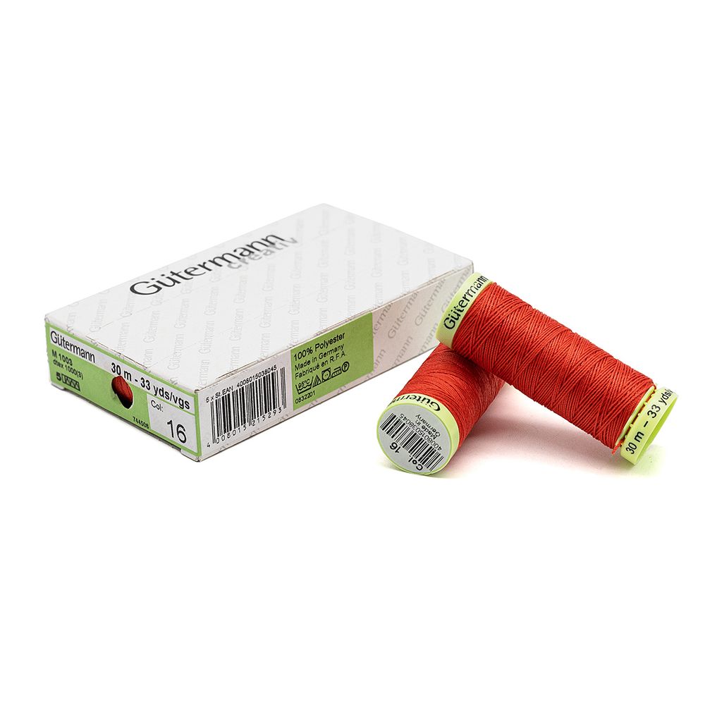 Нитки отделочные Gutermann Top Stitch 30 (30 метров), 5 кат. | 016 красный коралл