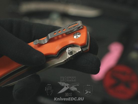 Складной нож Steelclaw Кедр-3 оранжевый c клинком из стали D2, рукоять G10