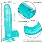 Голубой фаллоимитатор Size Queen 6 - 20,25 см. (Цвет: голубой)