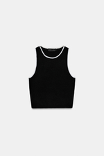 ТОП ИЗ ТРИКОТАЖА С КОНТРАСТНОЙ ОКАНТОВКОЙ — ZARA