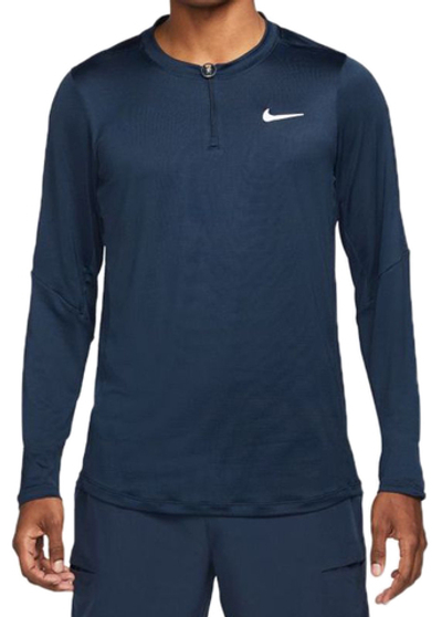 Мужская теннисная футболка теннисная Nike Dri-Fit Adventage Camisa M - obsidian/obsidian/white