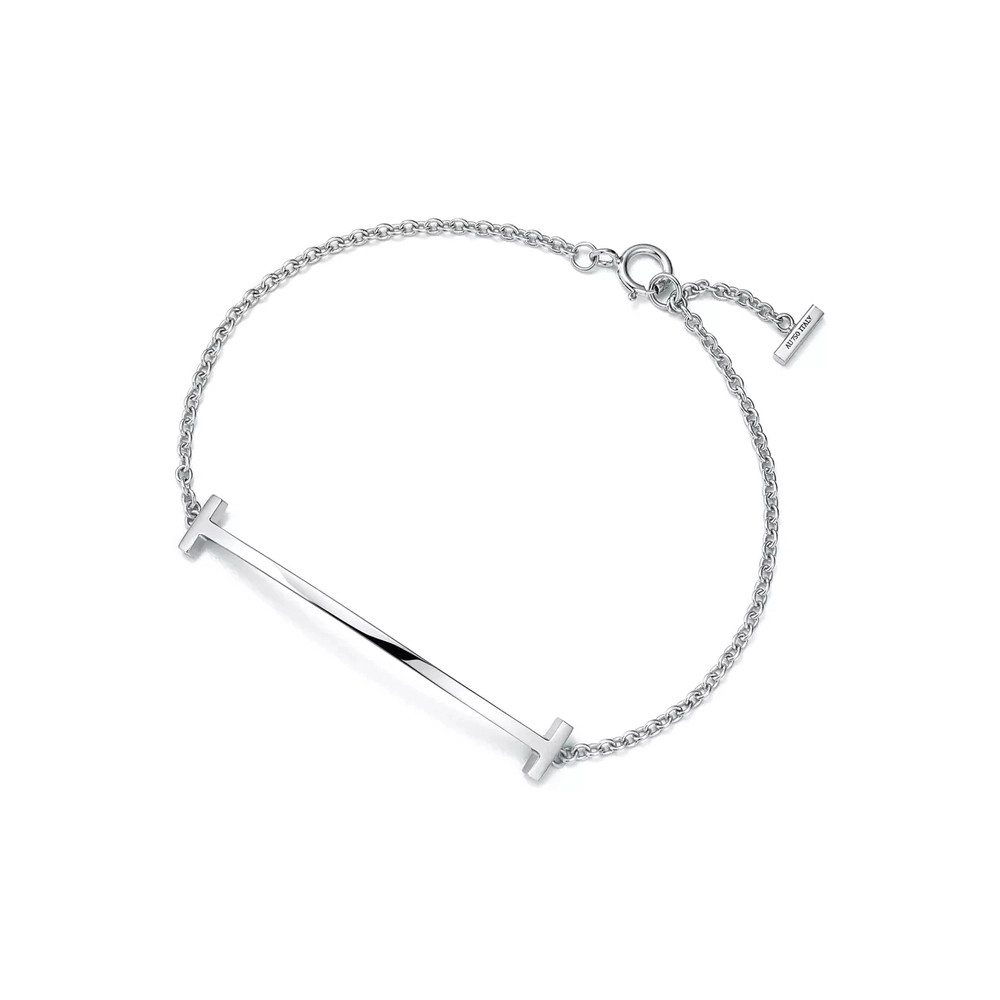 Браслет из белого золота 18k,Tiffany 💠T smile, В наличии