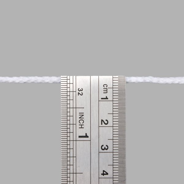 Шнур круглый х/б ⌀3.5 мм / 20 метров, (7092), 1 белый