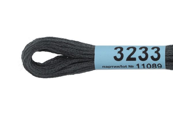 Мулине Gamma 100% хлопок, цв.3233 т.серый, 24 мотка по 8 метров
