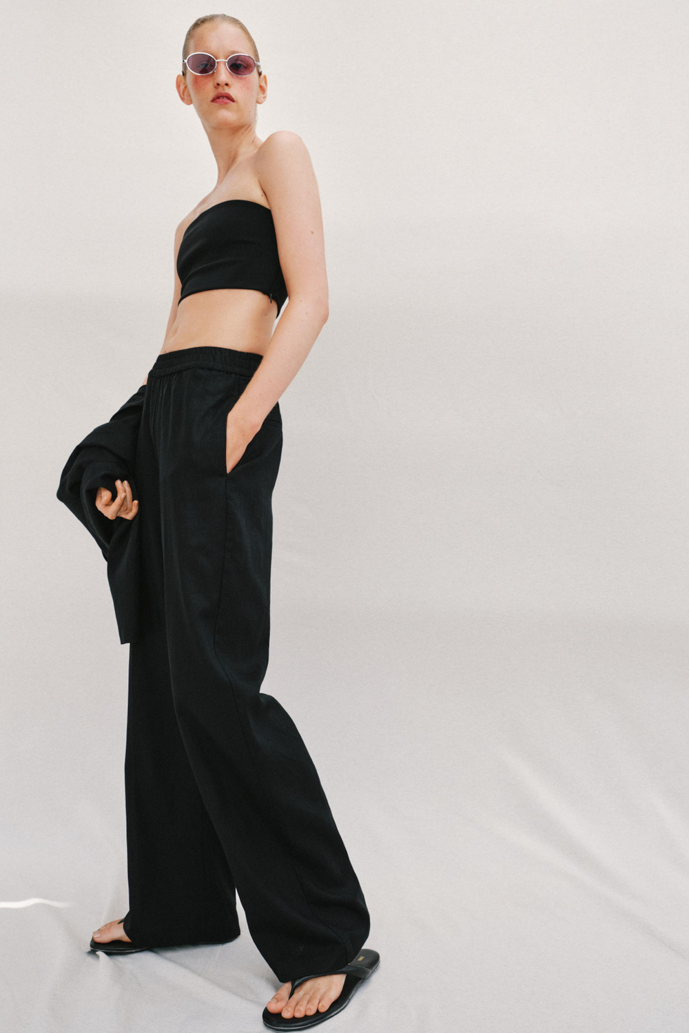 БРЮКИ ПРЯМОГО КРОЯ ИЗ СМЕСОВОГО ЛЬНА — ZARA