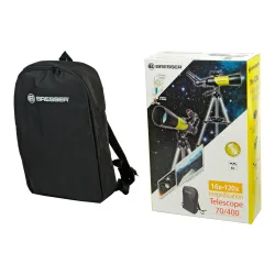 Телескоп BRESSER 70/400 в черном рюкзаке (88-80961) - рюкзак и фирменная упаковка