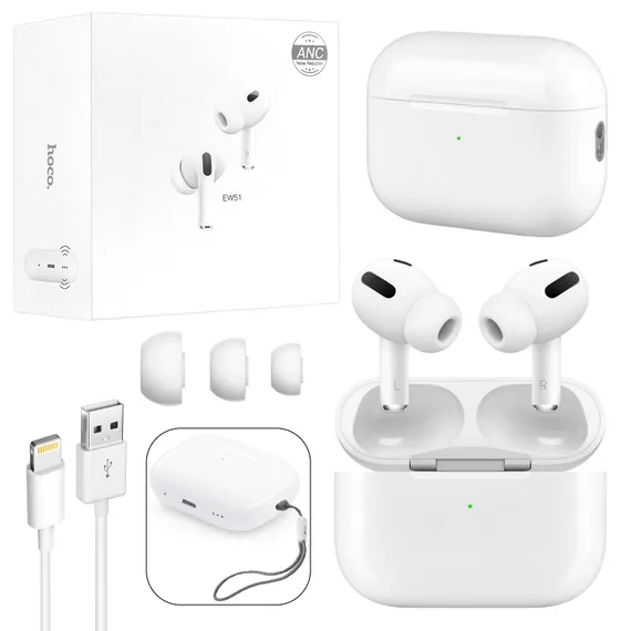 Гарнитура EW51 Bluetooth HOCO белая (c шумоподавлением)