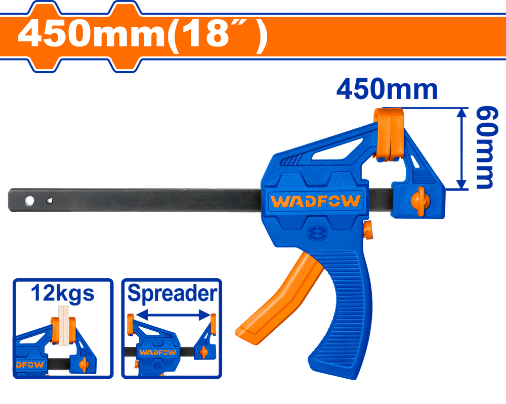 Струбцина быстрозажимная WADFOW WCP4318 450х60 мм
