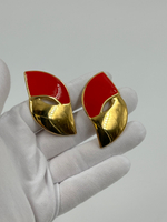 Серьги с красной эмалью