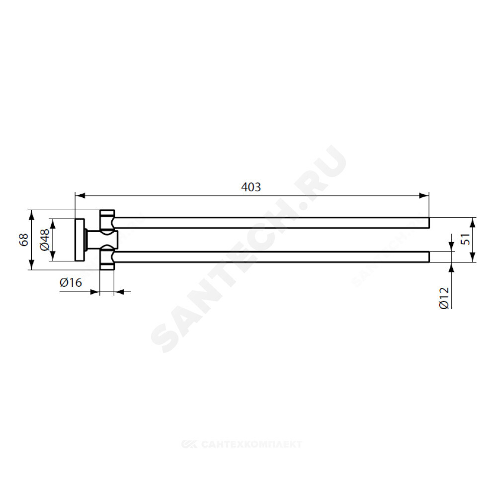Полотенцедержатель двойной IOM хром Ideal Standard A9131AA