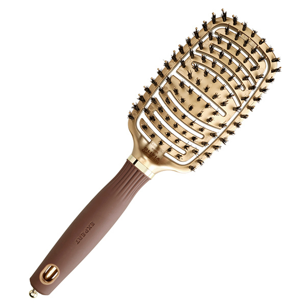 Olivia Garden Щетка Expert Care Flex Boar&Nylon Bristles Gold&Brown ID2071