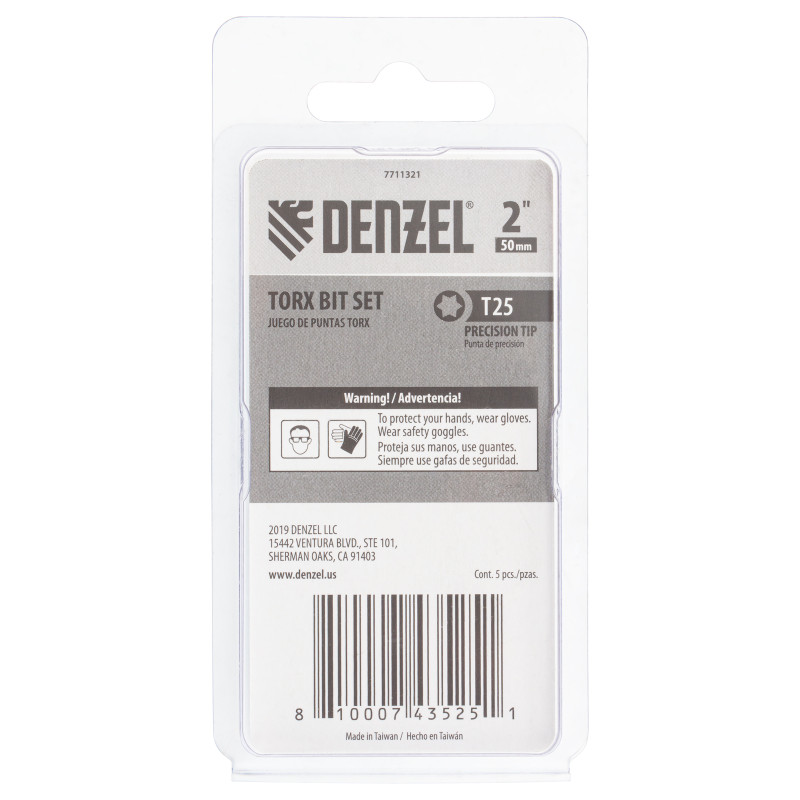 Бита T25x50, 5 шт.// Denzel