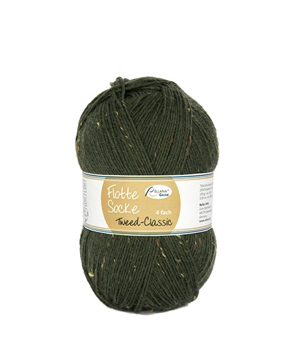 Пряжа Rellana Flotte Socke 4f. Tweed-Classic (1504/Хаки)