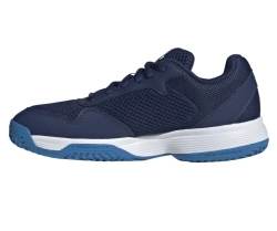 Детские теннисные кроссовки Adidas Courtflash K - dark blue/cloud white/bright blue