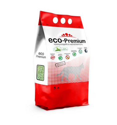 Наполнитель ECO Premium Зеленый чай комкующийся для кошек 20 л