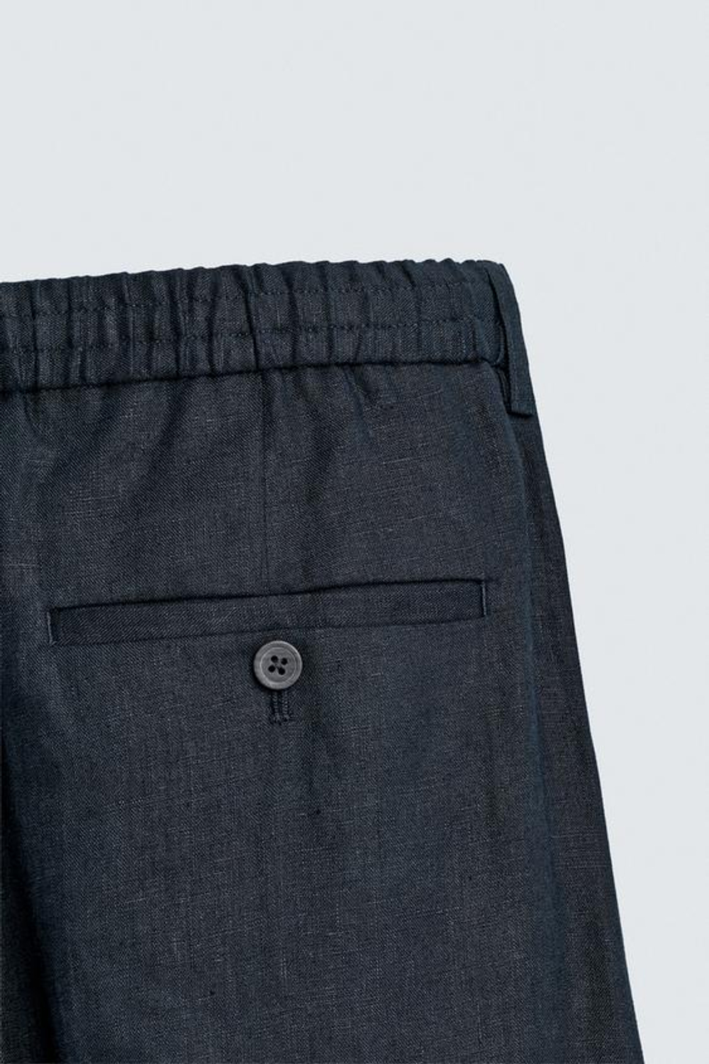 ZARA БРЮКИ КЛАССИЧЕСКОГО КРОЯ ИЗ 100% ЛЬНА, МОРСКОЙ СИНИЙ