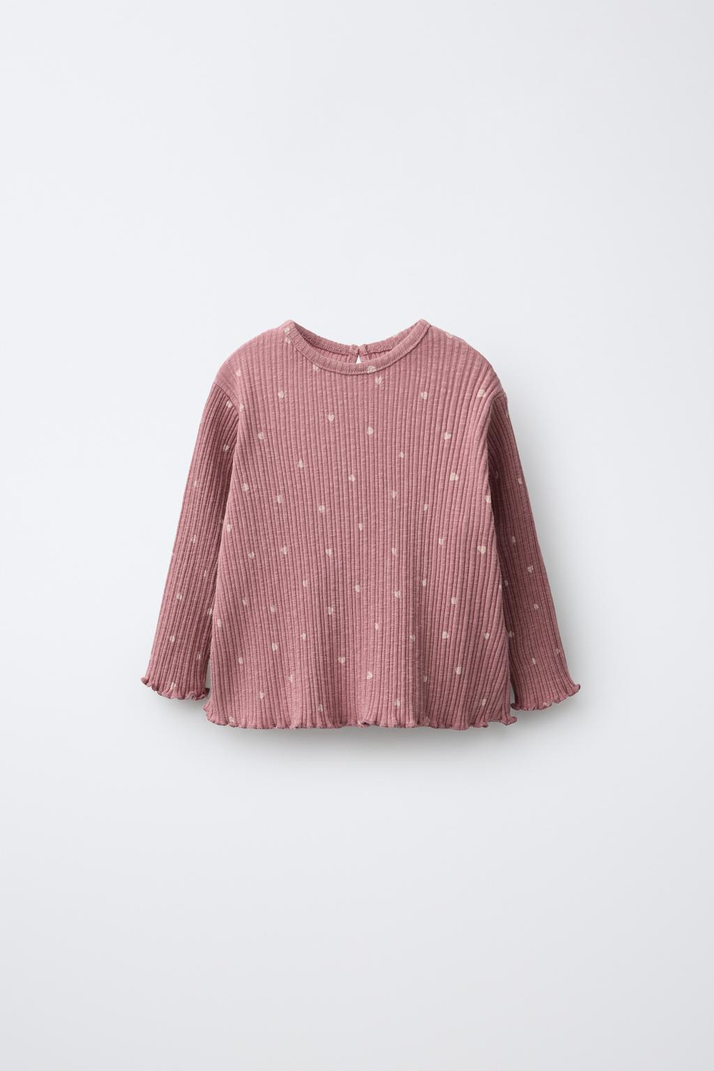 ZARA ЛОНГСЛИВ С ПРИНТОМ «СЕРДЦА», ТЕМНО-РОЗОВЫЙ