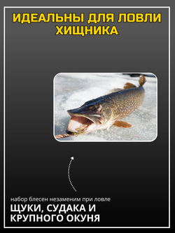 Набор зимних блесен на окуня, судака, щуку