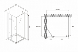 Душевой уголок Abber Zart 90x90 AG08090-S91 профиль Хром стекло прозрачное