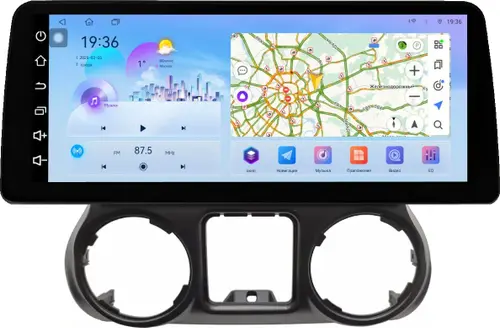Магнитола для Jeep Wrangler 3 2014-2018 - FarCar S500+TS10 монитор 12.3" 2K QLED на Android 14, Быстрая, CarPlay, 4G SIM-слот