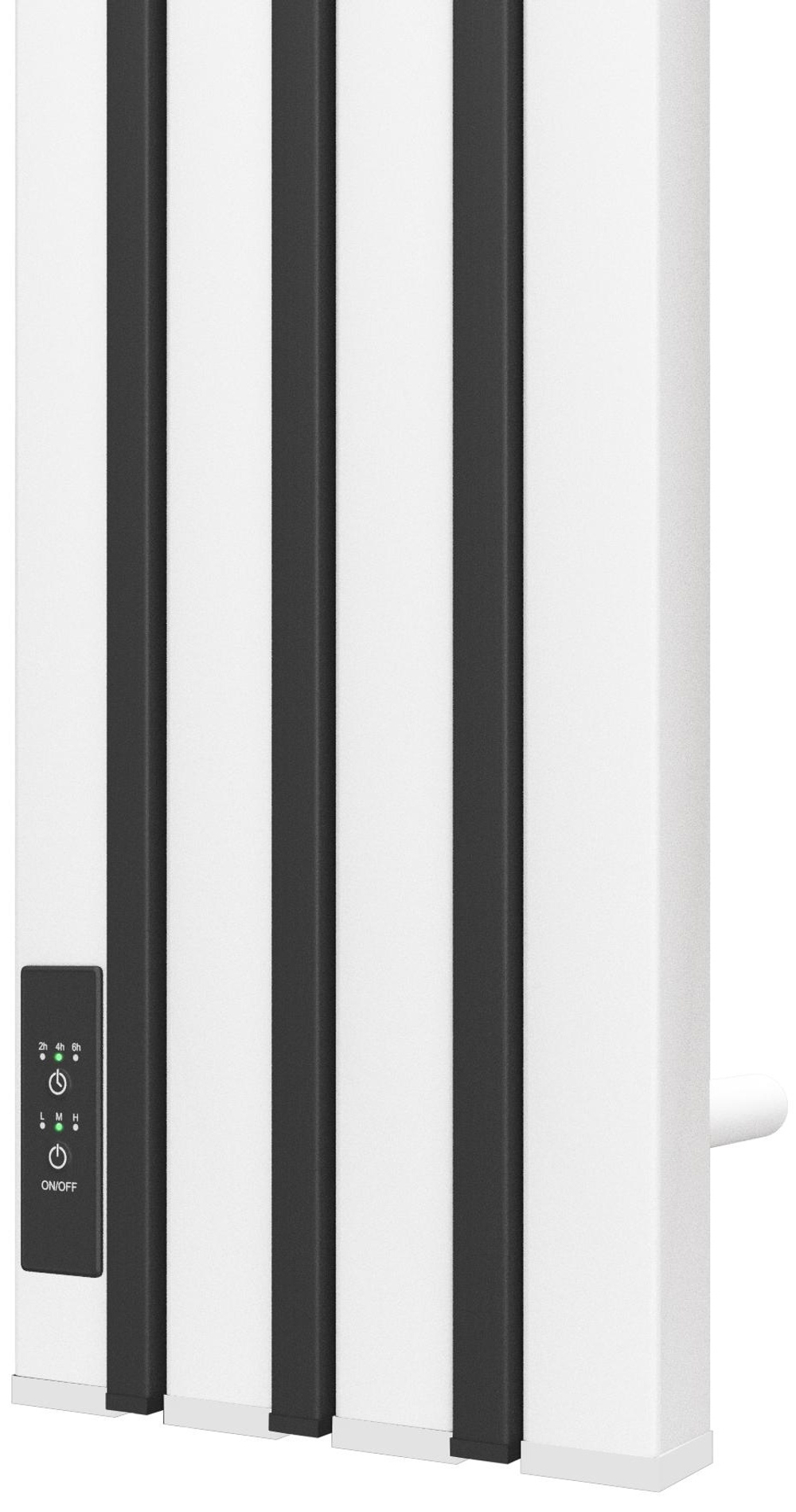 Полотенцесушитель электрический Point Пиано PN19722WB 150x1200 диммер слева, белый/черный