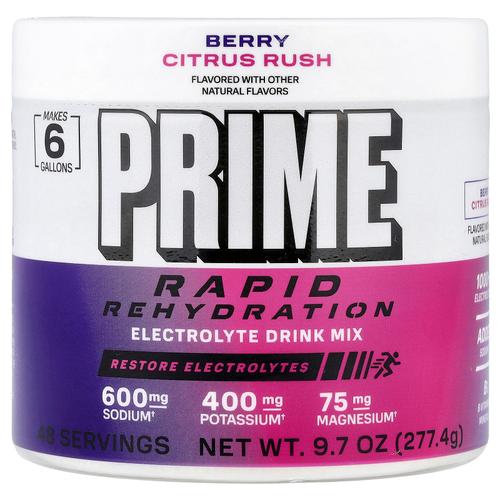 Prime Hydration, Rapid ReHydration, смесь для приготовления электролитического напитка, со вкусом ягод и цитрусовых, 277,4 г (9,7 унции)