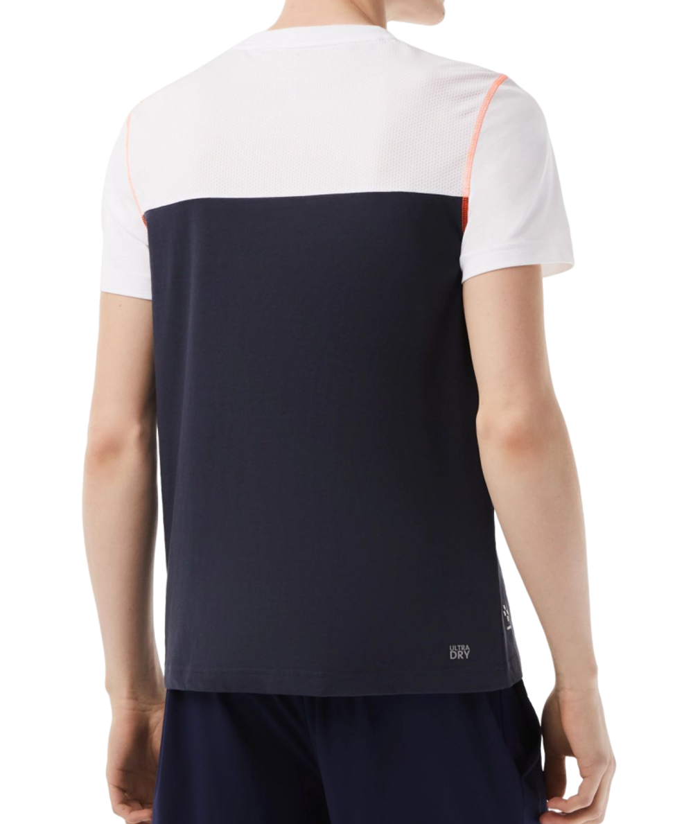 Мужская теннисная футболка Lacoste SPORT x Daniil Medvedev Jersey T-Shirt - white/blue/orange