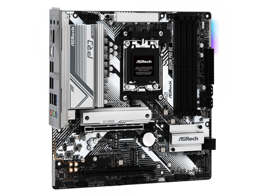 Материнская плата ASRock B650M PRO RS, Socket AM5, AMD B650, mATX, RTL