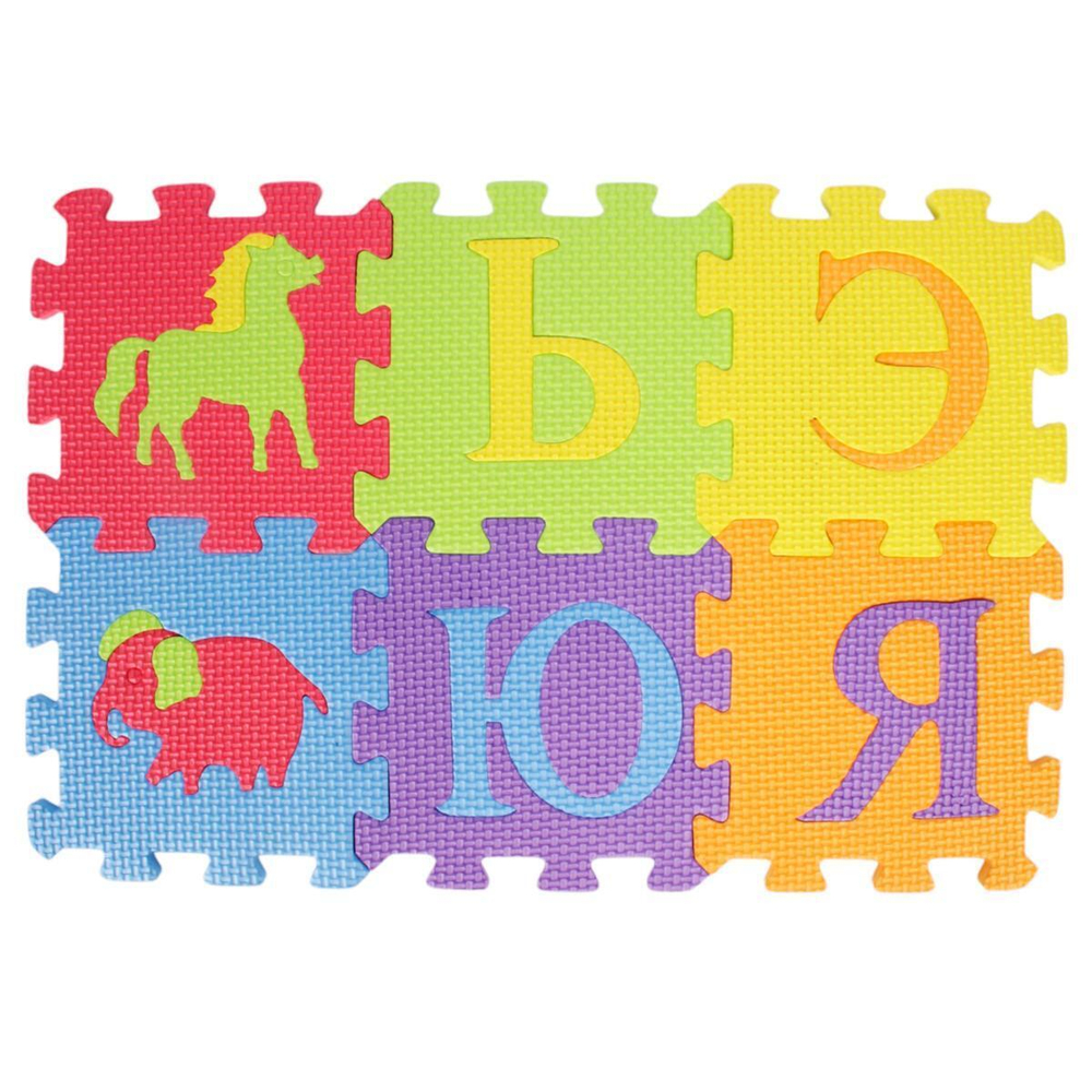 Коврик-пазл (детский) (15x15x0,8 см) Изучаем буквы (36 шт.) в слюде (AN03071)